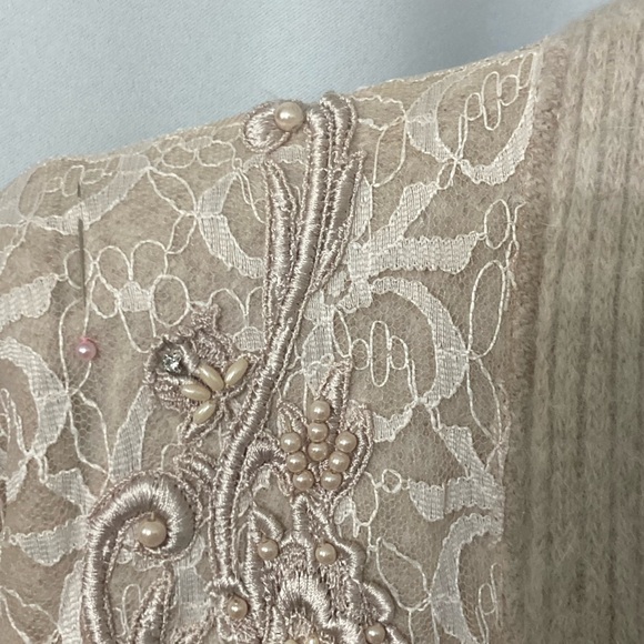 BELLDINI Angor & Rabbit Hair Long Cardigan M Beige NWOT - Picture 8 of 13